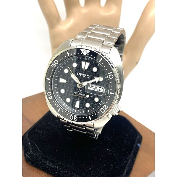 Seiko Men's Watch Prospex SRPE03 Automatic Diver Black Dial Stainless Steel 45mm - Picture 1 of 15